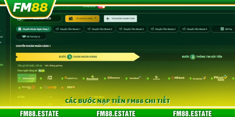 Nạp tiền FM88 - Các bước nạp tiền đơn giản và tiện lợi 3 Các bước thực hiện nạp tiền vào FM88