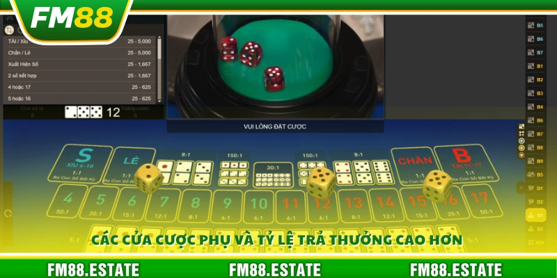 Tài xỉu FM88 – Cược nhanh thắng lớn mỗi ngày 3 Nhiều lựa chọn cược phụ với mức trả thưởng vượt trội